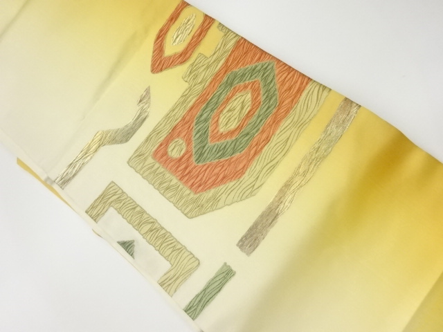 リサイクル　抽象模様織出し暈し名古屋帯